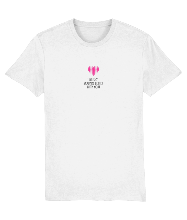 Heart-Shaped Soundwave, ”Music Sounds Better with You” | Creator 2.0 | Pink & Black Illustration