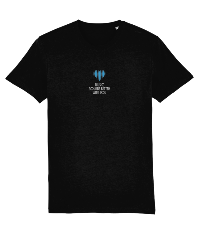 Heart-Shaped Soundwave, ”Music Sounds Better with You” | Creator 2.0 | Blue & White Illustration