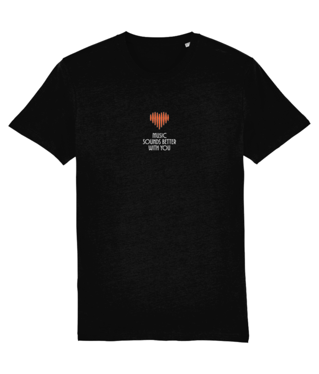 Heart-Shaped Soundwave, ”Music Sounds Better with You” | Creator 2.0 | Orange & White Illustration