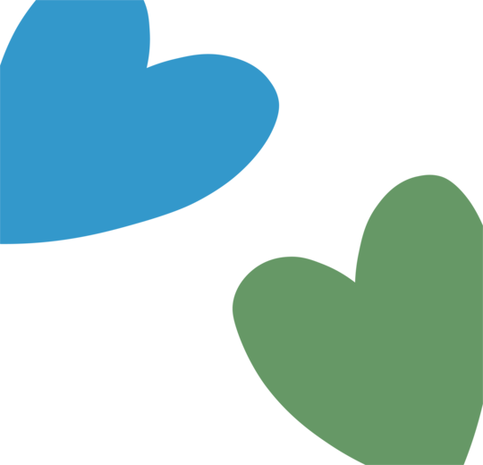 Heart Shapes Tote Bag | Sacoșă Țesută de Bumbac Organic | Blue & Green Illustration