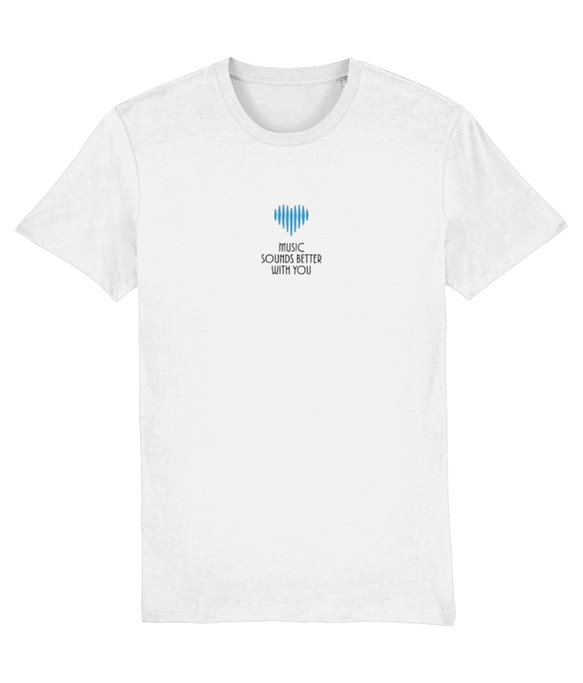Heart-Shaped Soundwave, ”Music Sounds Better with You” | Creator 2.0 | Blue & Black Illustration