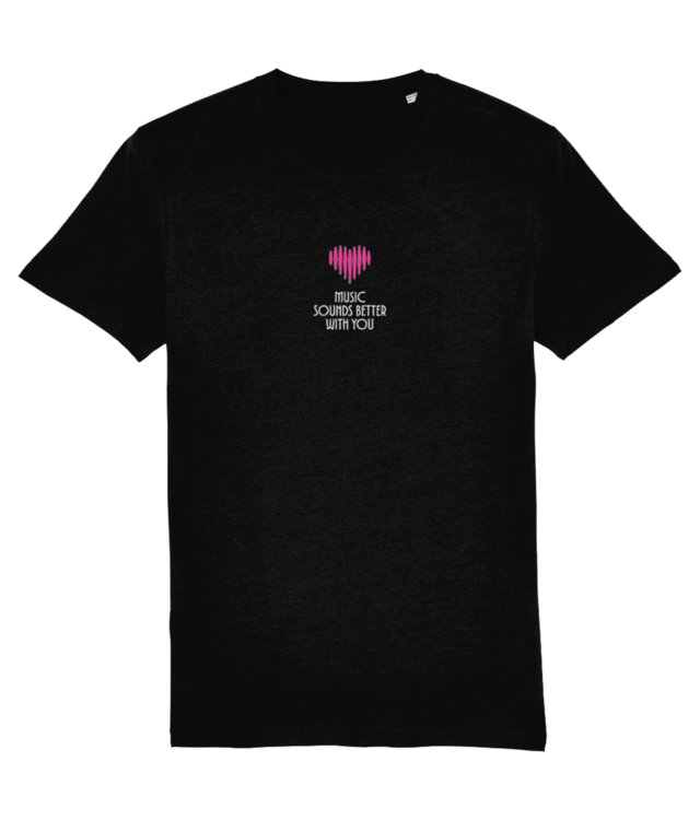 Heart-Shaped Soundwave, ”Music Sounds Better with You” | Creator 2.0 | Pink & White Illustration