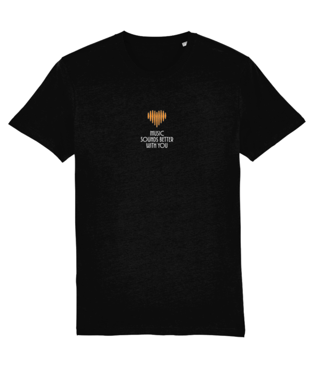 Heart-Shaped Soundwave, ”Music Sounds Better with You” | Creator 2.0 | Gold & White Illustration