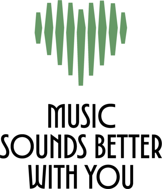 Heart-Shaped Soundwave, ”Music Sounds Better with You” | Creator 2.0 | Green & Black Illustration