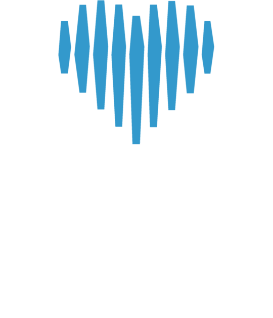 Heart-Shaped Soundwave, ”Music Sounds Better with You” | Creator 2.0 | Blue & White Illustration