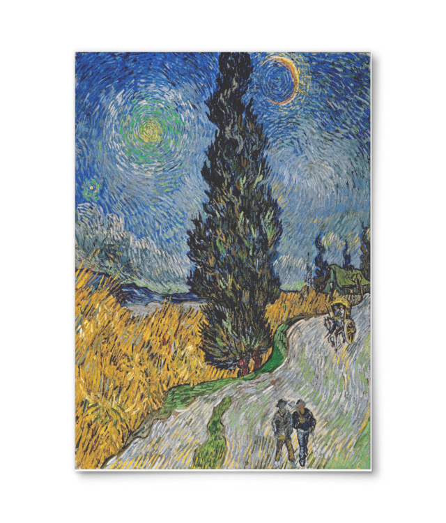 Vincent van Gogh - La Route aux cyprès et à l'étoile, 1890 | PRINT COMPLET |William Turner | A4 Portrait