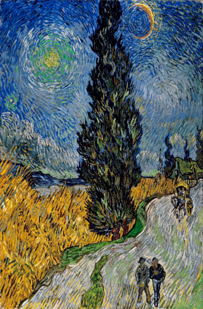 Vincent van Gogh - La Route aux cyprès et à l'étoile, 1890