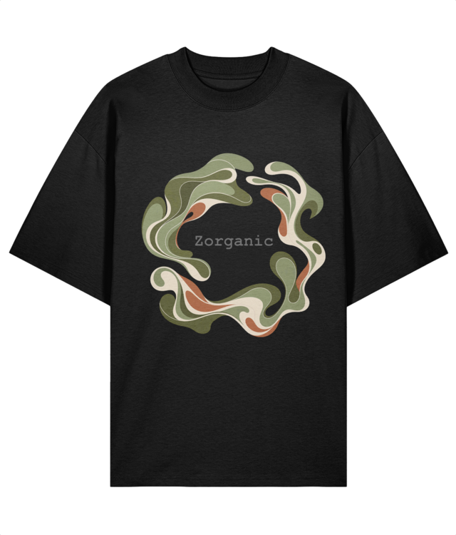 Tricou Vintos Z% ORGANIC Flat Unisex – Oversize Black/White