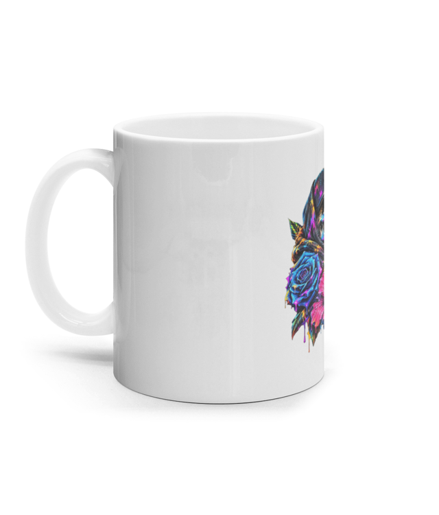 Schelet cu flori Cana Ceramica Alba