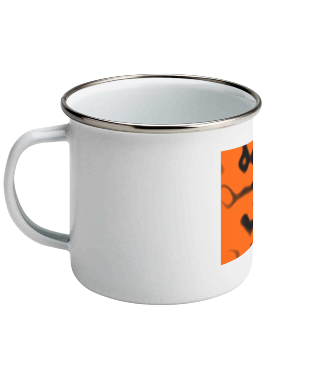 Retro Liquid Pattern (Orange & Black) Cana Emailata