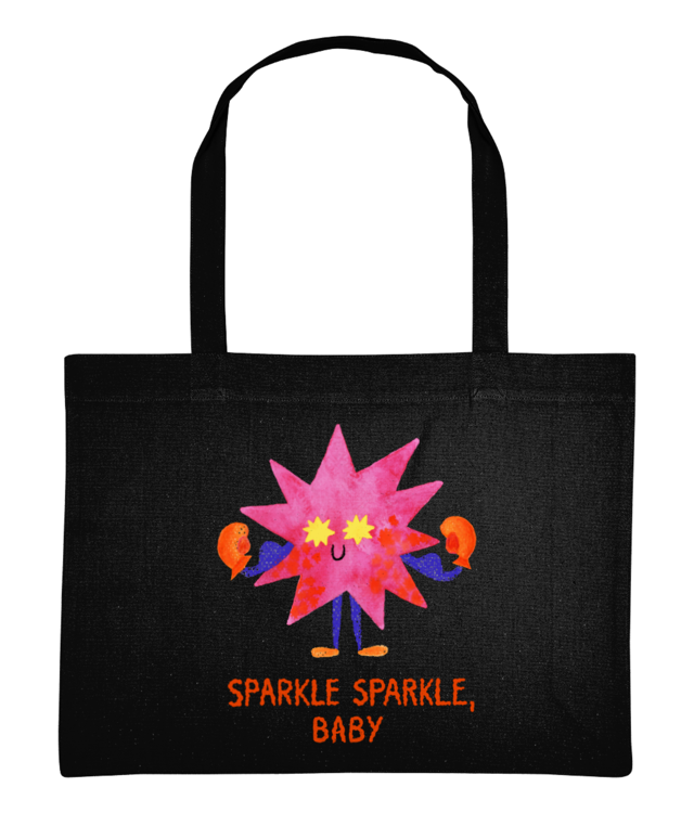 Sparkle Sparkle, Baby [black & navy] Shopping Bag