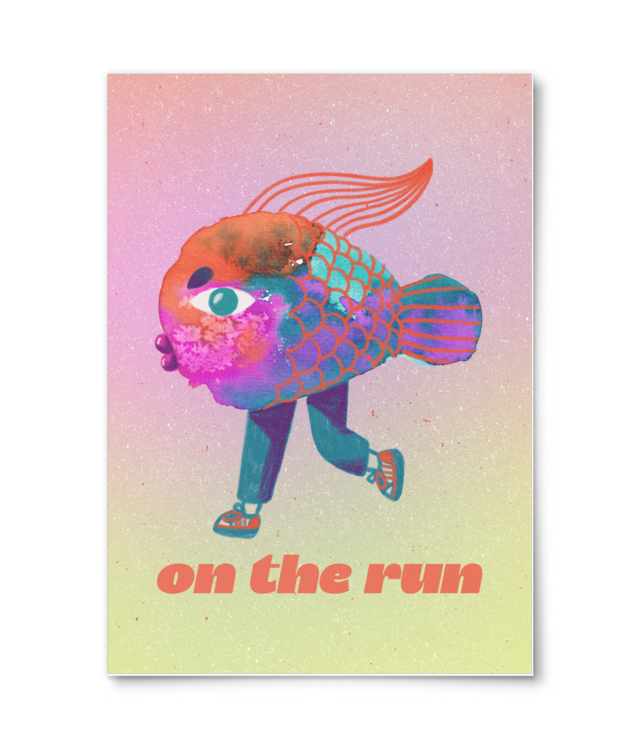art print Fishy On The Run - Photo Matt Fibre 200 | A4 Portrait
