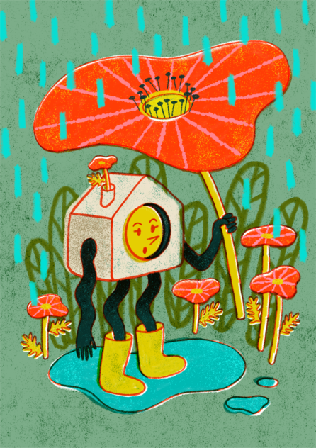 art print Hausi and The Rain