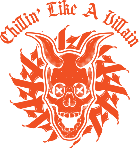 Chillin' Like A Villain - Skull (white T-shirt)