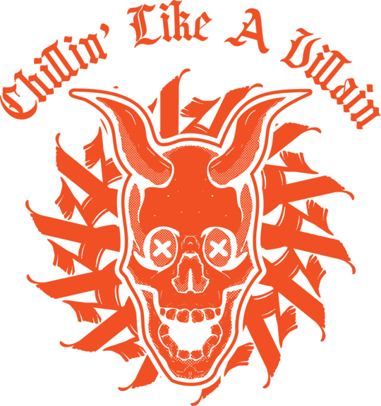 Chillin' Like A Villain - Skull (white T-shirt)