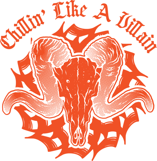 Chillin' Like A Villain - Western Skull (white T-shirt)