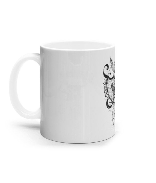 Pești Cana Ceramica Alba