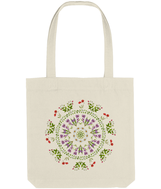 Wild Flowers Mandala Tote Bag