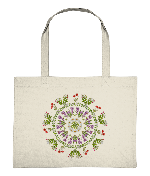 Wild Flowers Mandala Shopping Bag