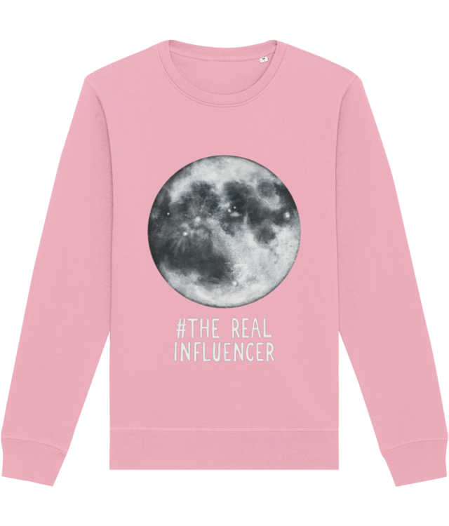 Moon. The real influencer white font Bluză Unisex Essential | Roller