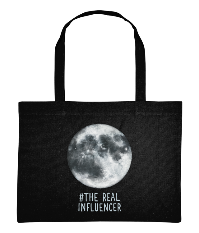 Moon. The real influencer for black items Shopping Bag