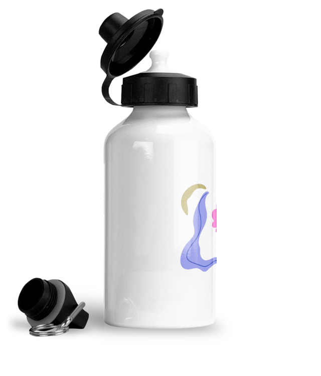 Dancing Flower Pink Bidon Sport Din Aluminiu Cu Carabina