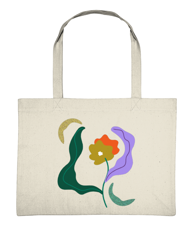 Dancing Flower Yellow Shopping Bag
