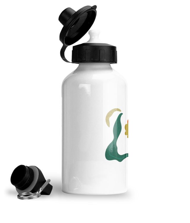 Dancing Flower Yellow Bidon Sport Din Aluminiu Cu Carabina