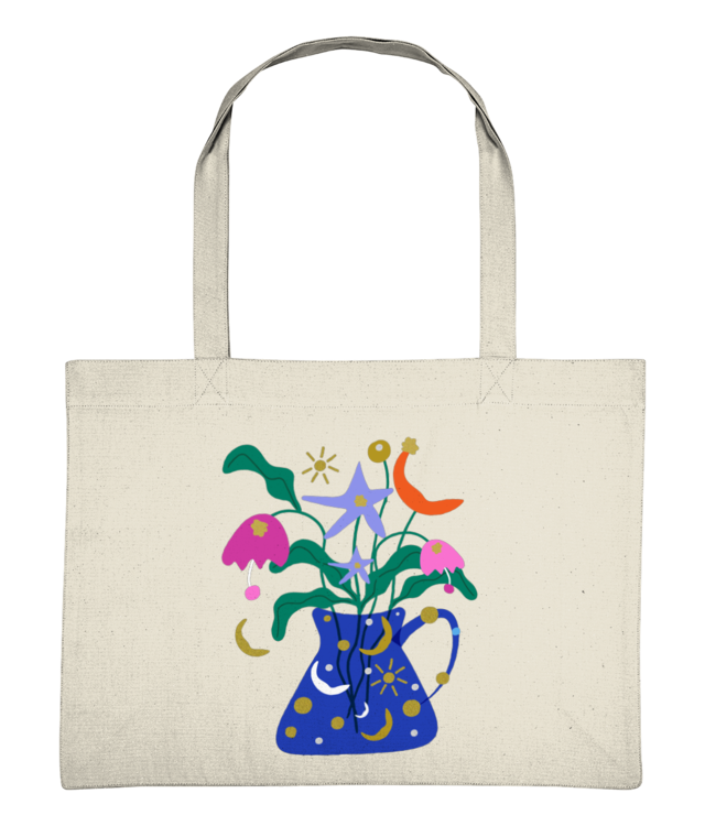 Flori, luna, soare si stele Shopping Bag