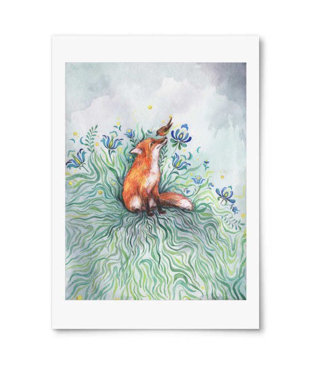 Fox and robin Giclée Fine Art - Portrait | William Turner