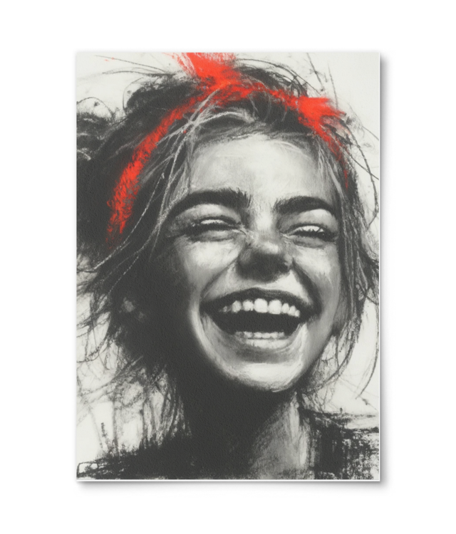 Portret cărbune cu rosu 1 Giclée Fine Art - Portrait | William Turner