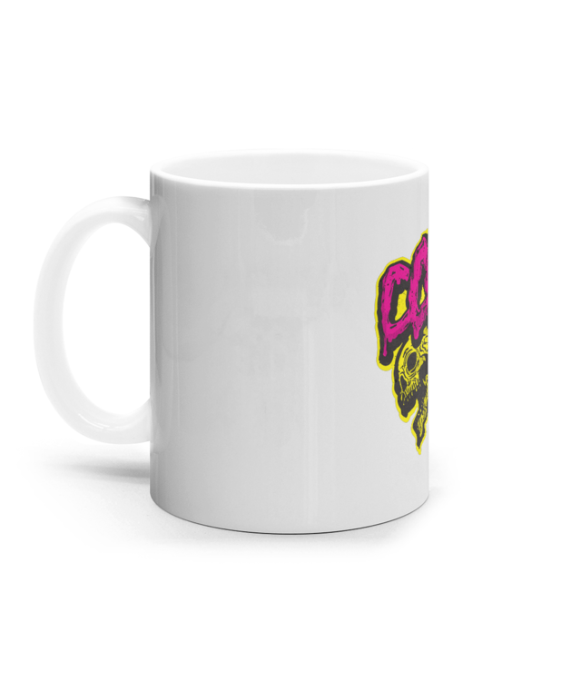 2skulls pink yellow Cana Ceramica Alba