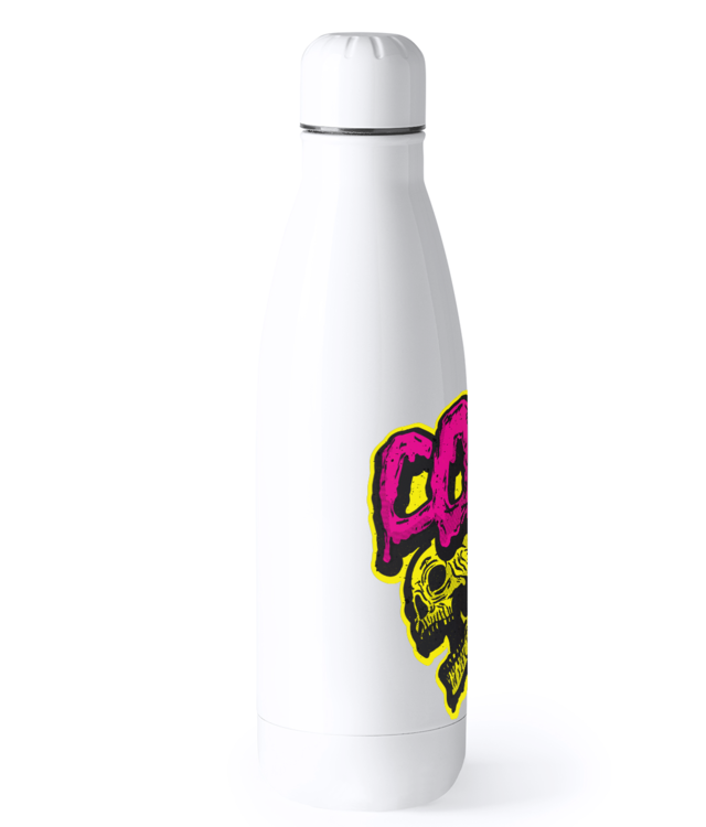 2skulls pink yellow Bidon Termic din Oțel Inoxidabil