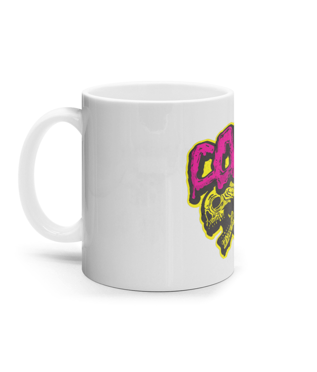 2skulls pink yellow Cana Ceramica Alba