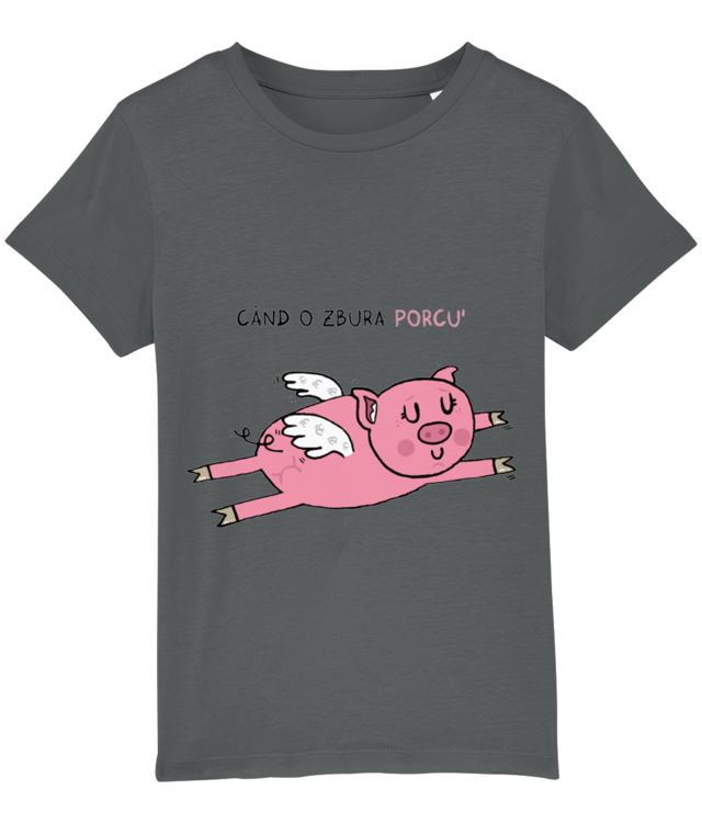 Când o zbura porcul Tricou De Bumbac Premium | Mini Creator 2.0