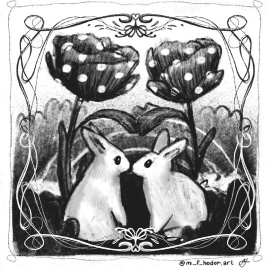 Bunnies Together (Black)