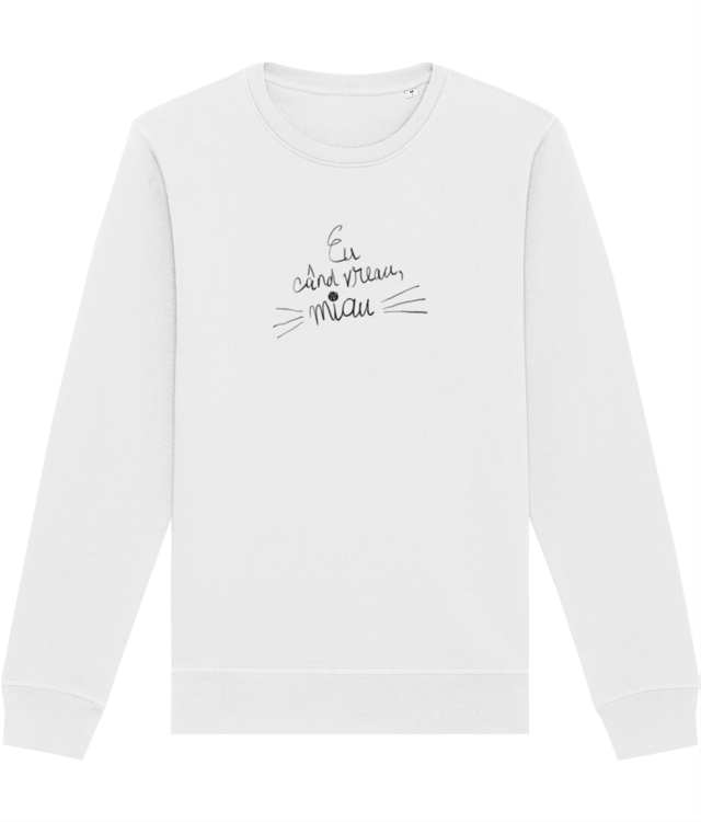 Miau - Alb Bluză Unisex Essential | Roller