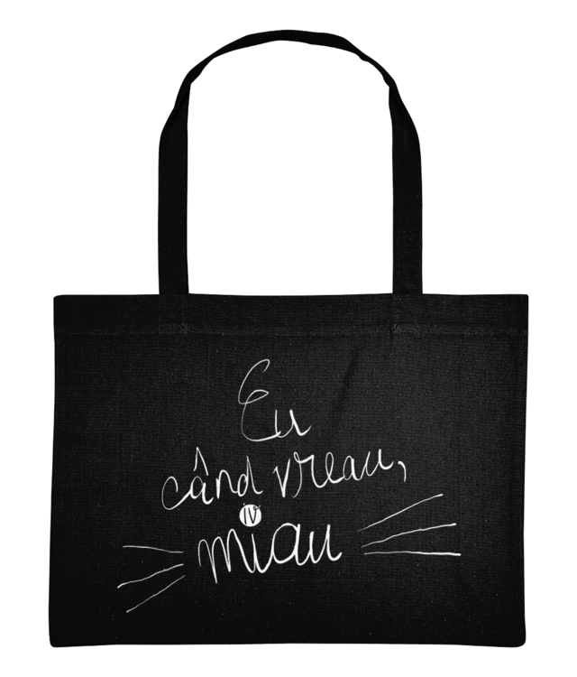 Miau - Negru Shopping Bag