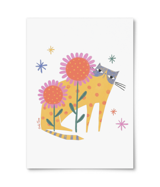 Pisica floarea soarelui William Turner | A4 Portrait