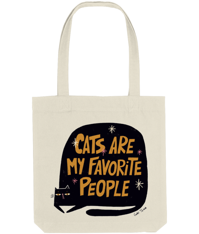 Cats are my favorite people Sacoșă Țesută De Bumbac Organic | STAU760