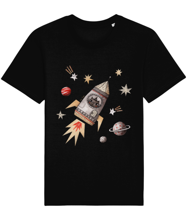 Astronaut cat in spaceship Tricou Unisex de Bumbac Essential | Rocker