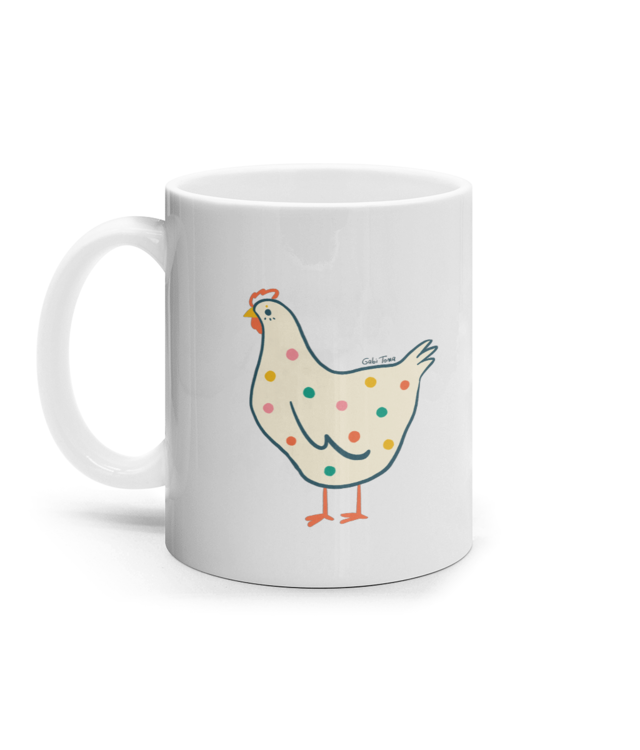 Gaina cu buline Cana Ceramica Alba