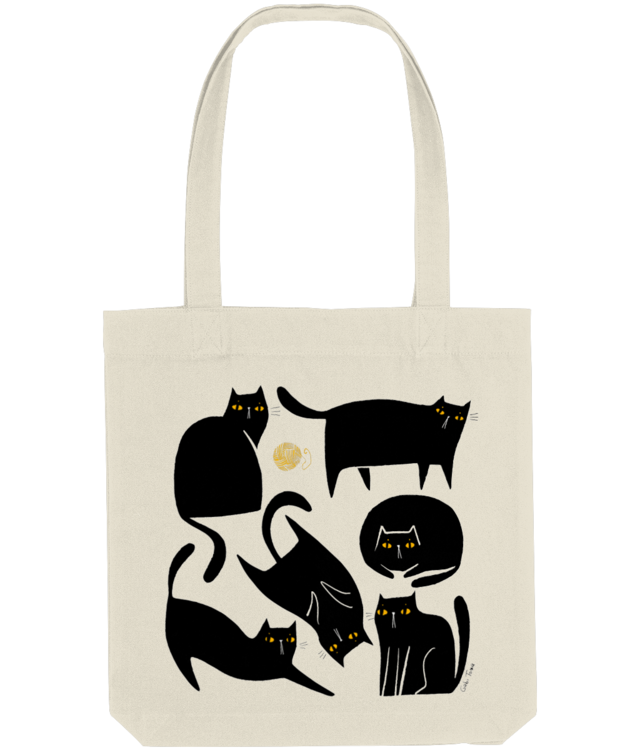 Pisici negre Sacoșă Țesută De Bumbac Organic | STAU760