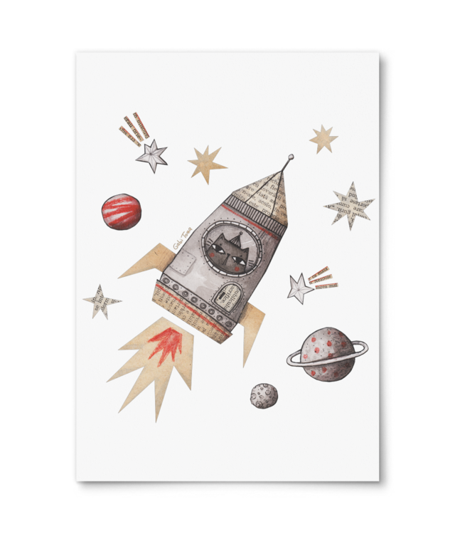 Pisica astronaut William Turner | A4 Portrait