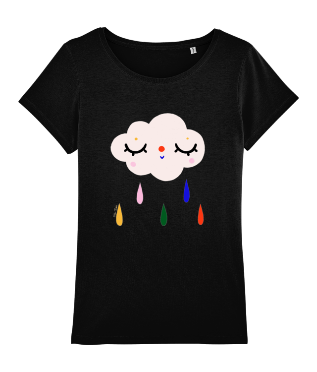 Norisor cu picaturi colorate de ploaie Tricou Femei De Bumbac Premium | Muser