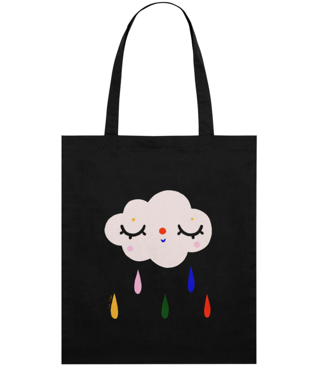 Norisor cu picaturi colorate de ploaie Sacoșă Subțire Țesută De Bumbac | STAU773