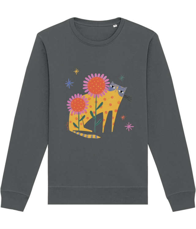 Summer sunflower cat Bluză Unisex Essential | Roller