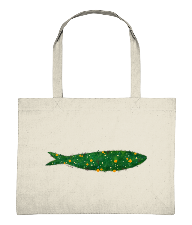 Green Grass Sardine Shopping Bag