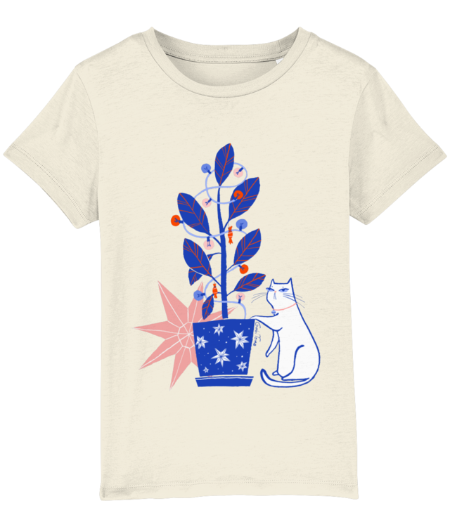 Ficus impodobit cu pisica si stea de Craciun Mini Creator 2.0