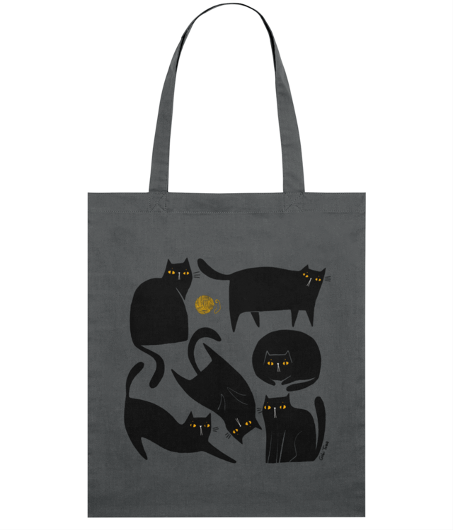 Pisici negre Sacoșă Subțire Țesută De Bumbac | STAU773